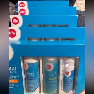 LOT of 5 boxes Life Brand Clear Action Anti-Acne Treatment Kits Expired Oct 2025